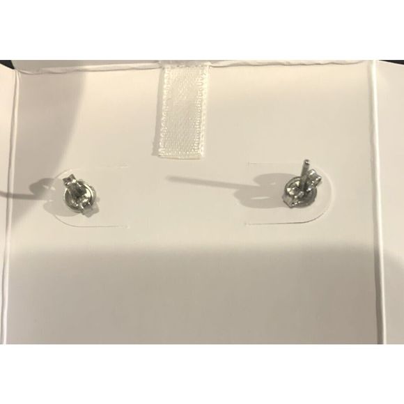 Michael Kors MKJX7633040 MK Logo Stud Earrings Silvertoned Crystal Stud Earrings - Picture 3 of 3